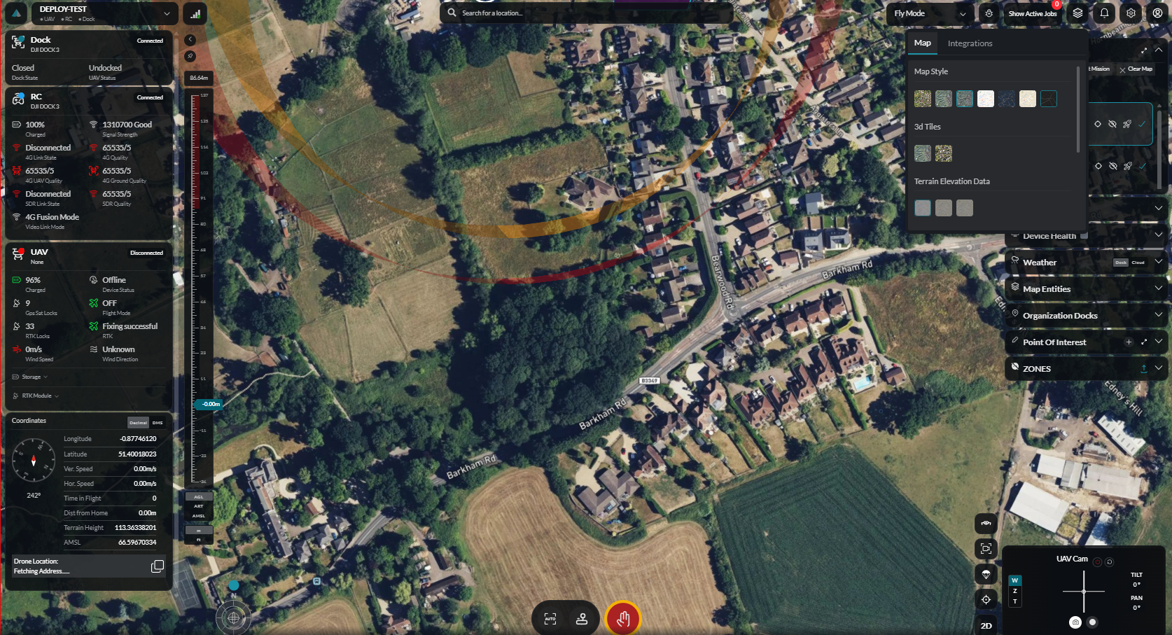 Satellite with street names