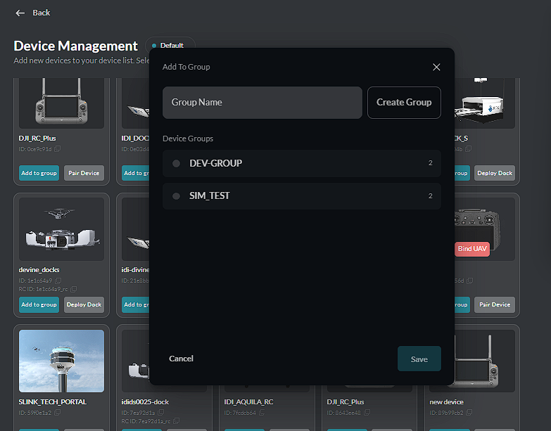 Create or select a group