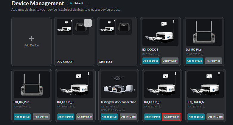 Deploy dock