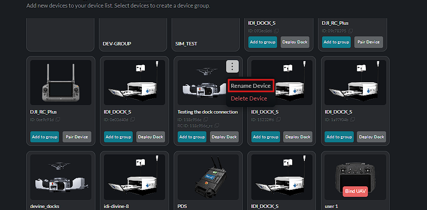 Rename device option