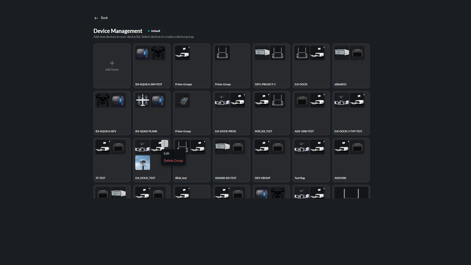 Select Edit on the device group