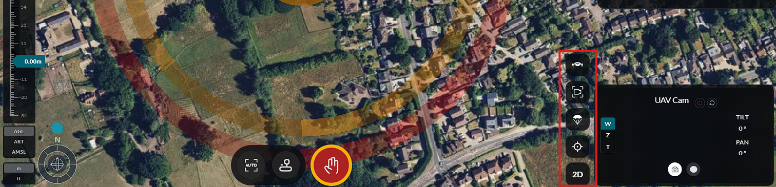 Map and camera view buttons