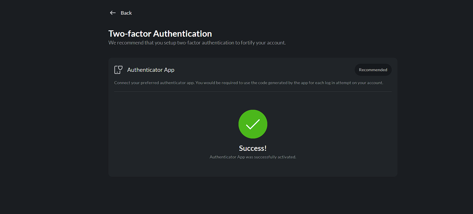 2FA Success