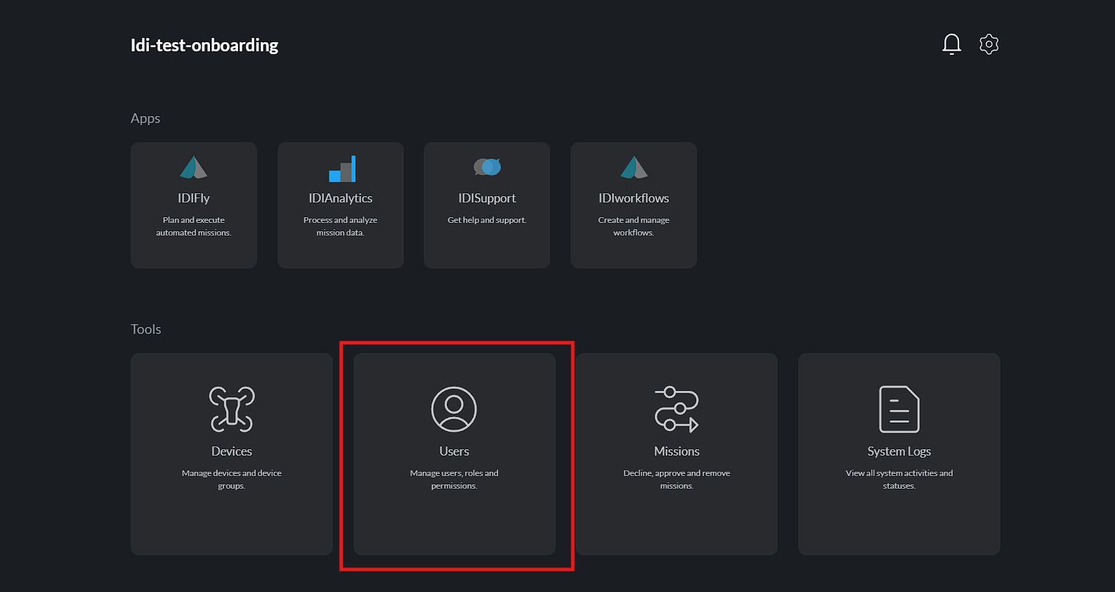 User Management Button
