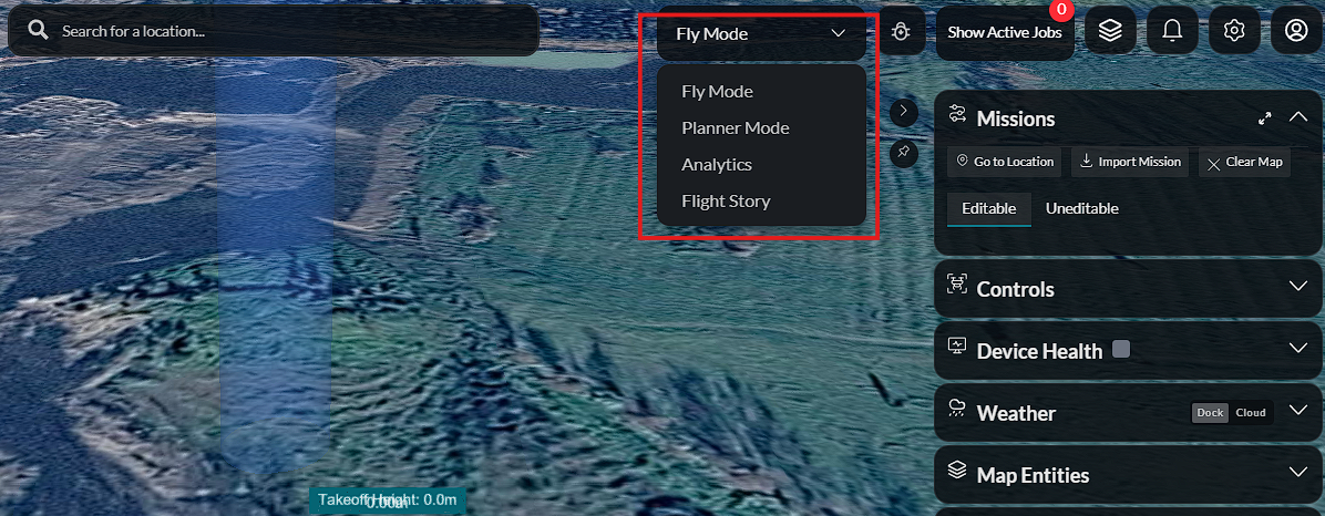 Mode selector buttons