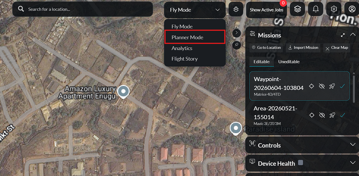 Planner mode select