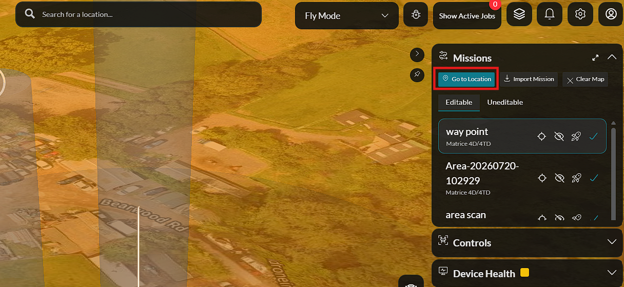 Select go to location