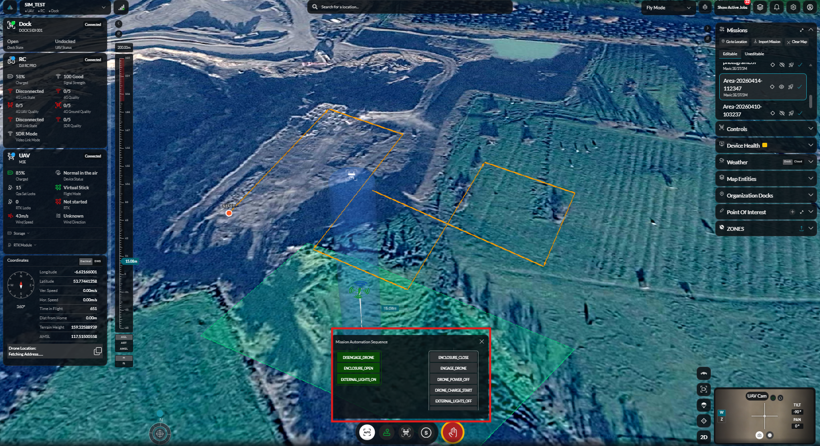 Auto mission sequence