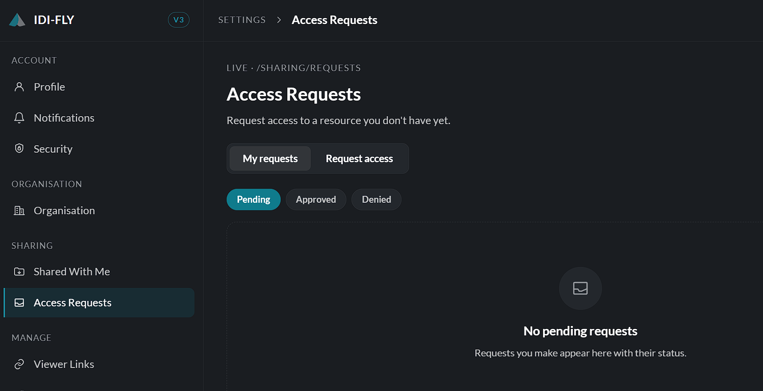 Select access request