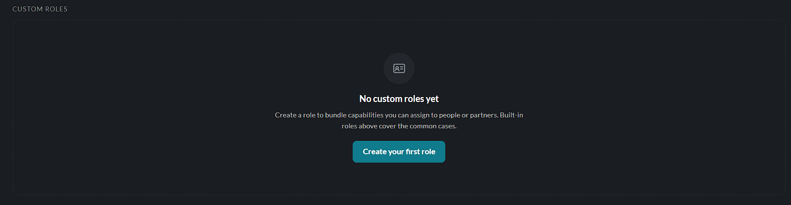 Custom role empty state