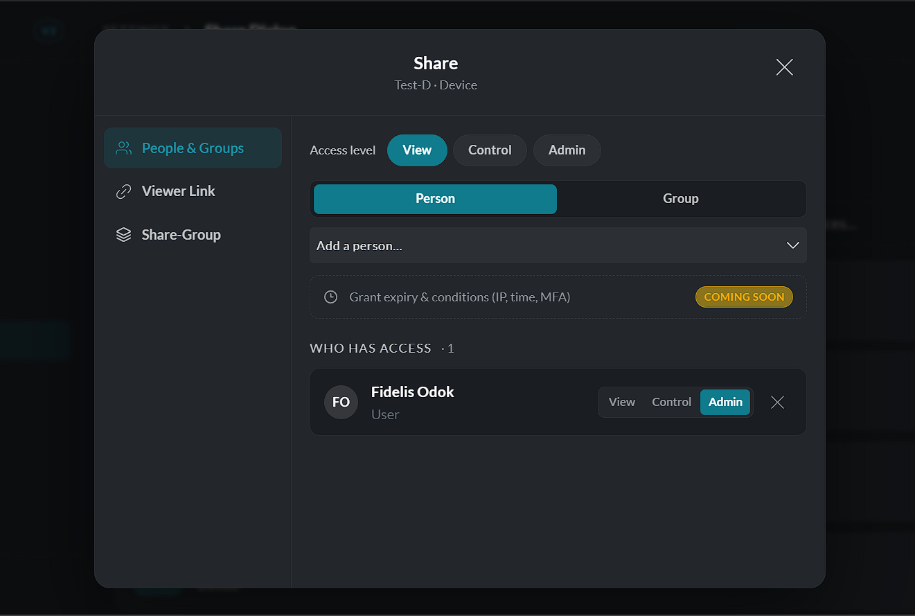 Share modal